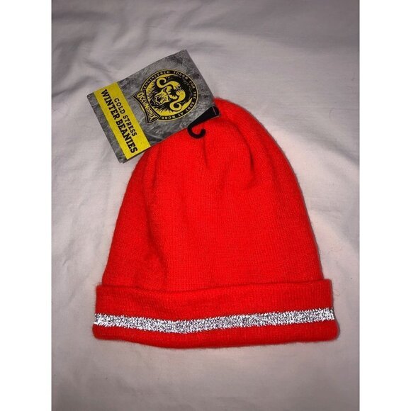 Occunomix Cold Stress Winter Beanie Insulated Orange Reflective Work Wear NEW - Picture 1 of 6